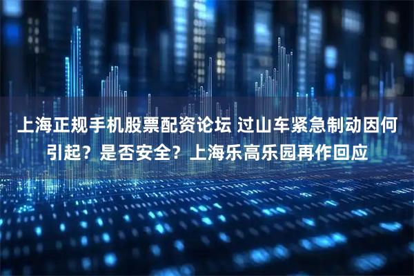 上海正规手机股票配资论坛 过山车紧急制动因何引起?是否安全?上海乐高乐园再作回应