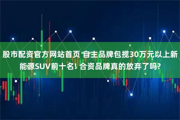 股市配资官方网站首页 自主品牌包揽30万元以上新能源SUV前十名! 合资品牌真的放弃了吗?